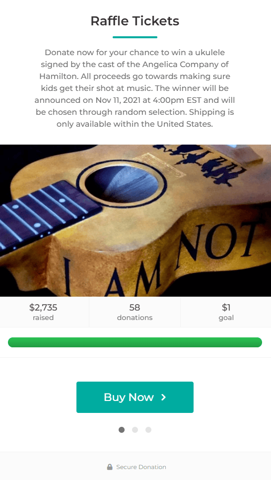 This is a screenshot of the Hamilton Uke donation form.